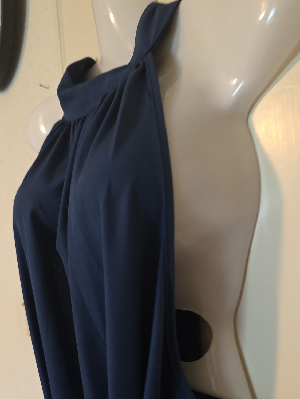 Navy Sleeveless Maxi Jumper With Backout - Picture 8 of 10